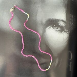 Pink Beaded Women's Necklace - Delicate Summer Charm